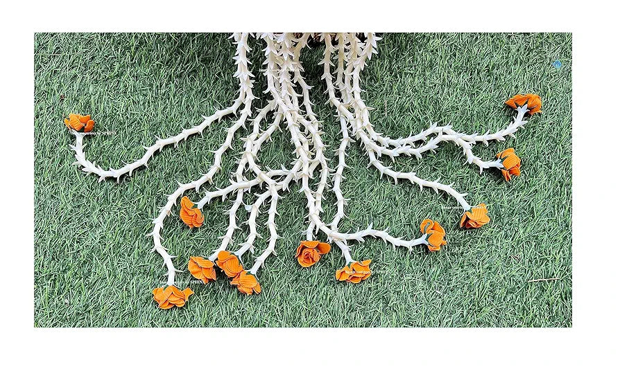 SPHINX Artificial rajnigandha Buds Rose Strings for Home Function Festive Decor Wedding haldi Ceremony Pooja Housewarming Decorations Approx 2.5 ft Height - 