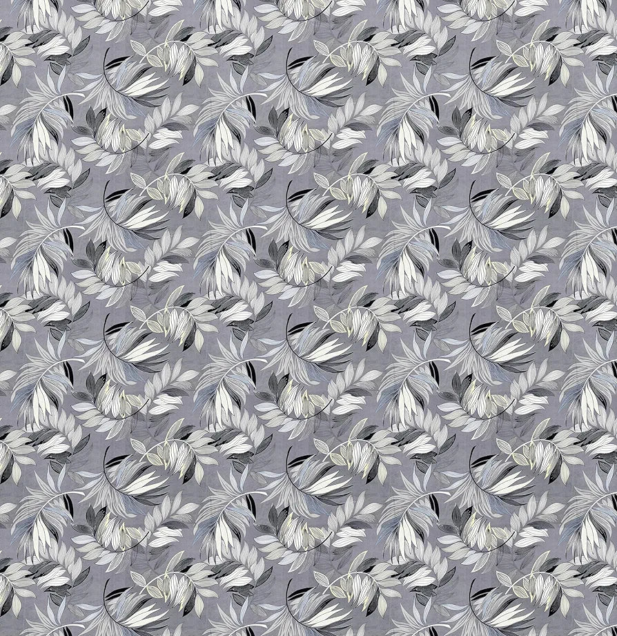 Premium Cotton Elastic Fitted Bedsheets with 2 King Size Pillow Covers Double Bed with All Around Elastic Supersoft Size - 72 x 78 +10 inches Flower Print Grey and Black 200 tc - 220 tc