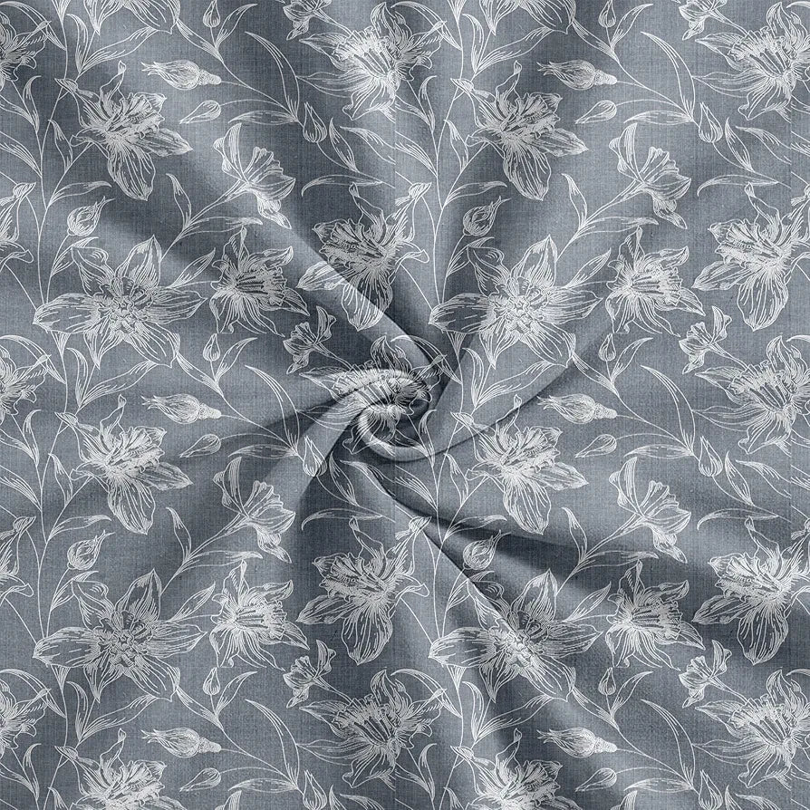 Trance Home Linen 100% Cotton 144TC Elastic Fitted Bedsheet | Printed Queen Bed Size Elasticate Fitted Bedspread with 2 Pillow Covers 