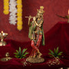 Svastika Krishna Standing Statue Antique Murti (10 Inch)