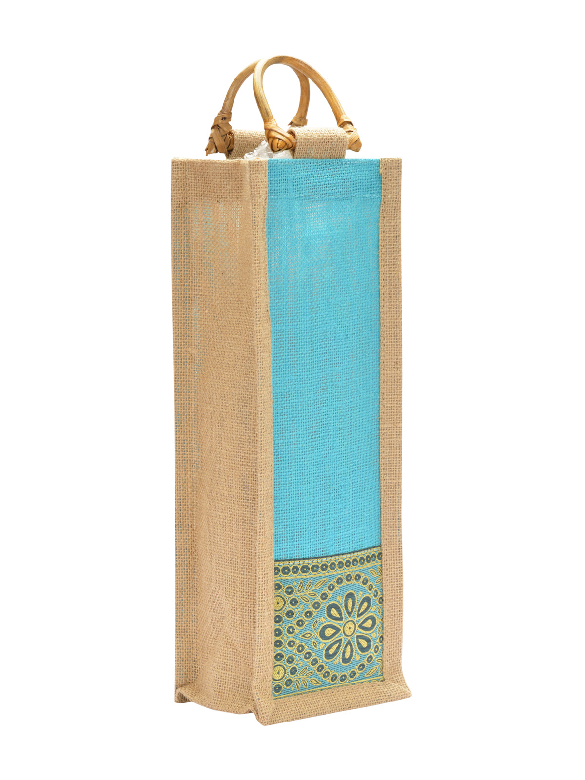 BOTTLE BAG WITH LACE / PRINT (B-010-OLIVE GREEN)