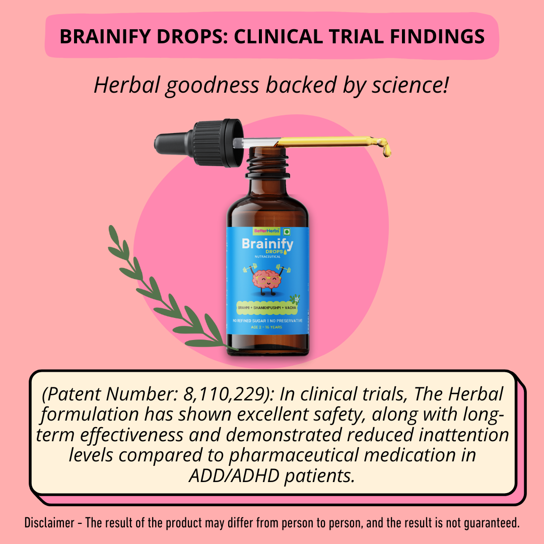 Brainify Drops – Clinically Tested Ayurvedic Formula for Kids’ Brain Health (2-16 Yrs) | No Added Sugar & Preservatives - 30ml