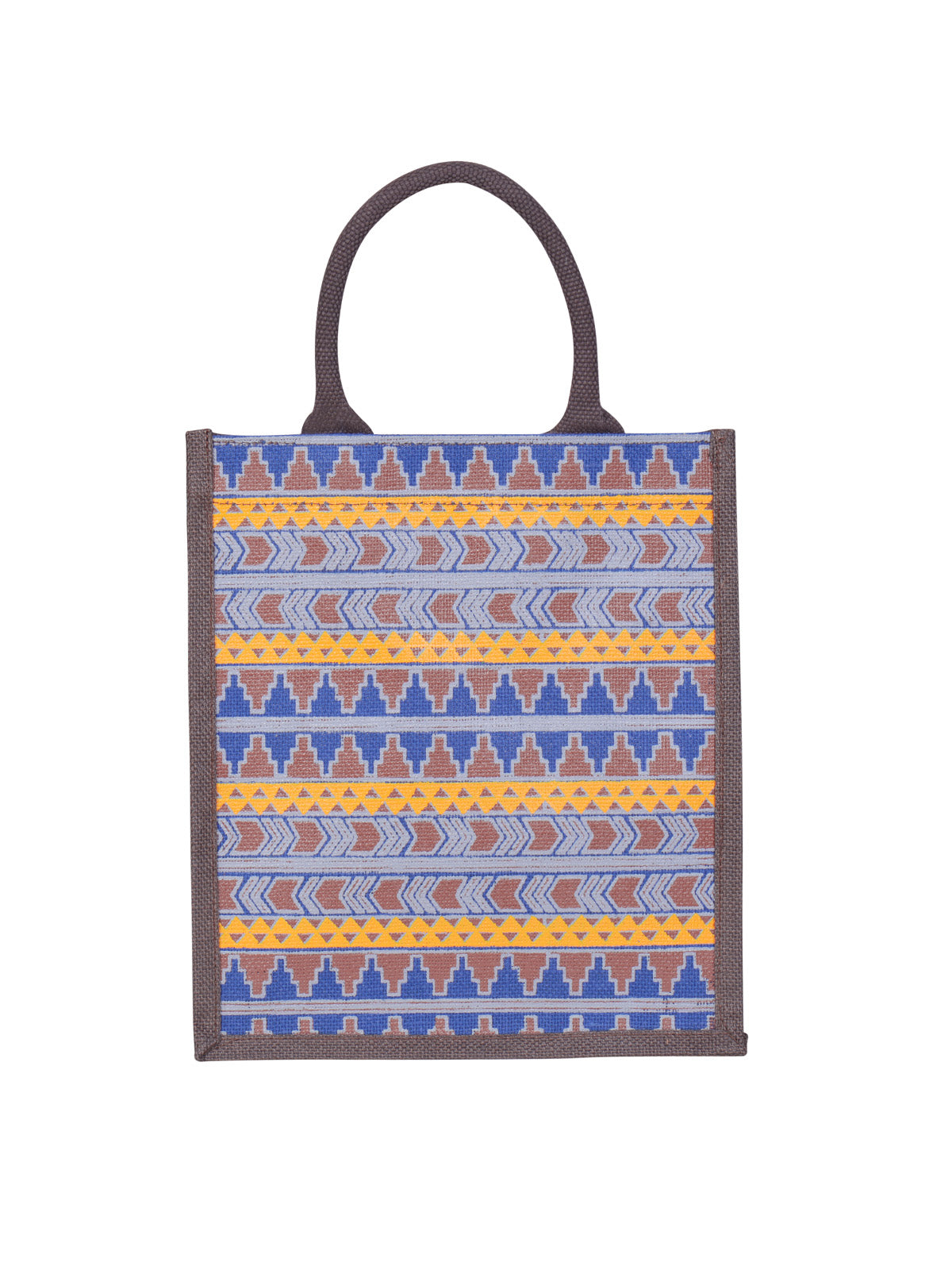 13 X 11 X 7 - AZTEC PRINT LUNCH BAG (B-064-BROWN)