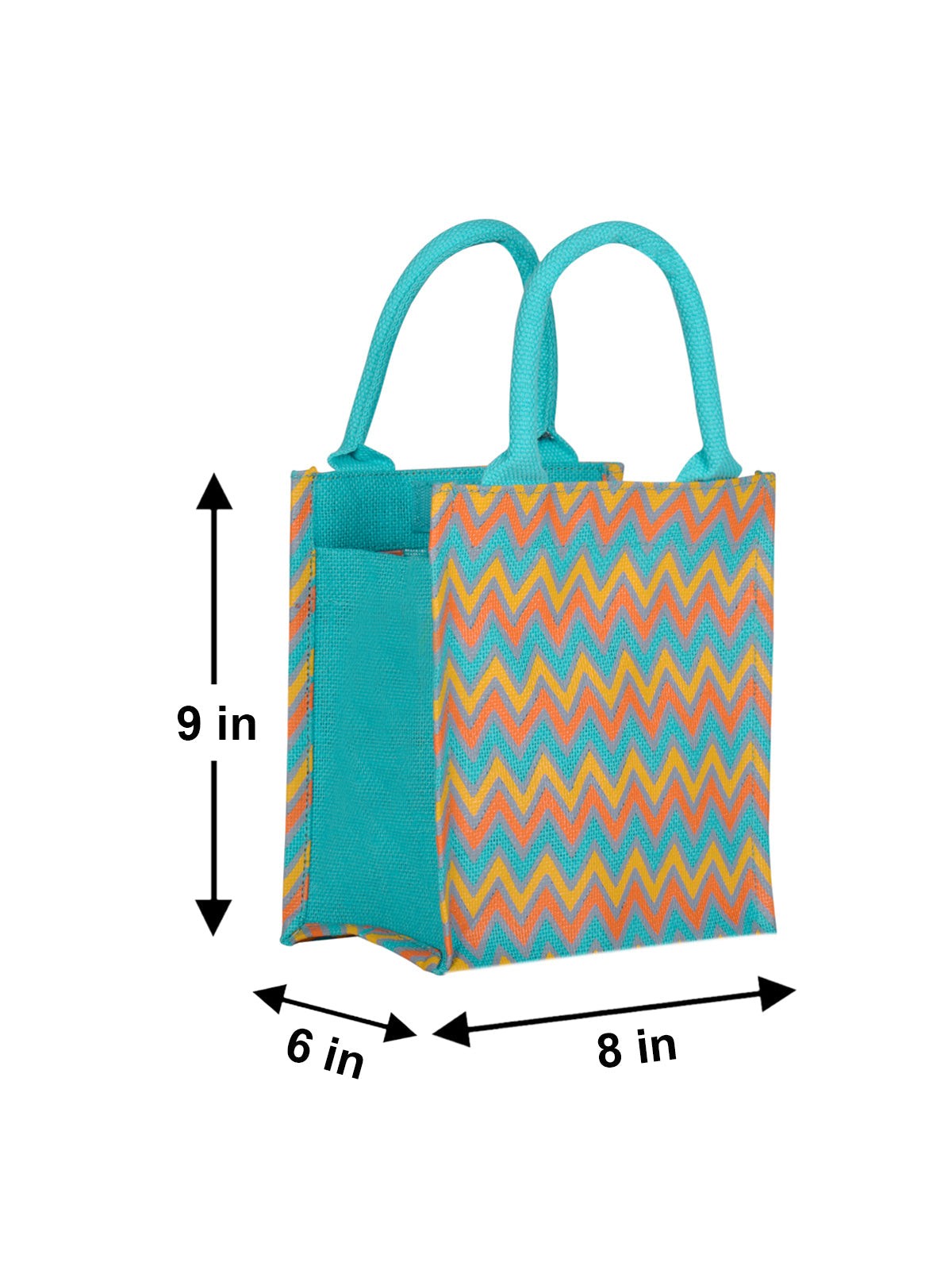 9 X 8 X 6 - ZIGZAG MULTICOLOUR (B-156-TURQUOISE BLUE)