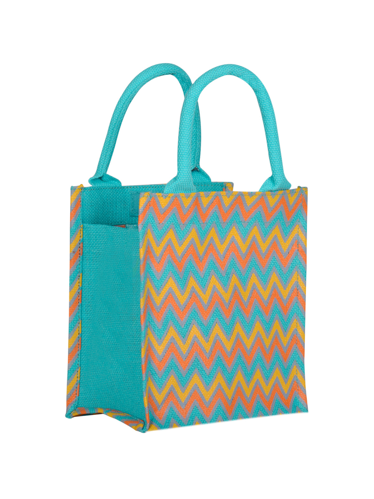 9 X 8 X 6 - ZIGZAG MULTICOLOUR (B-156-TURQUOISE BLUE)