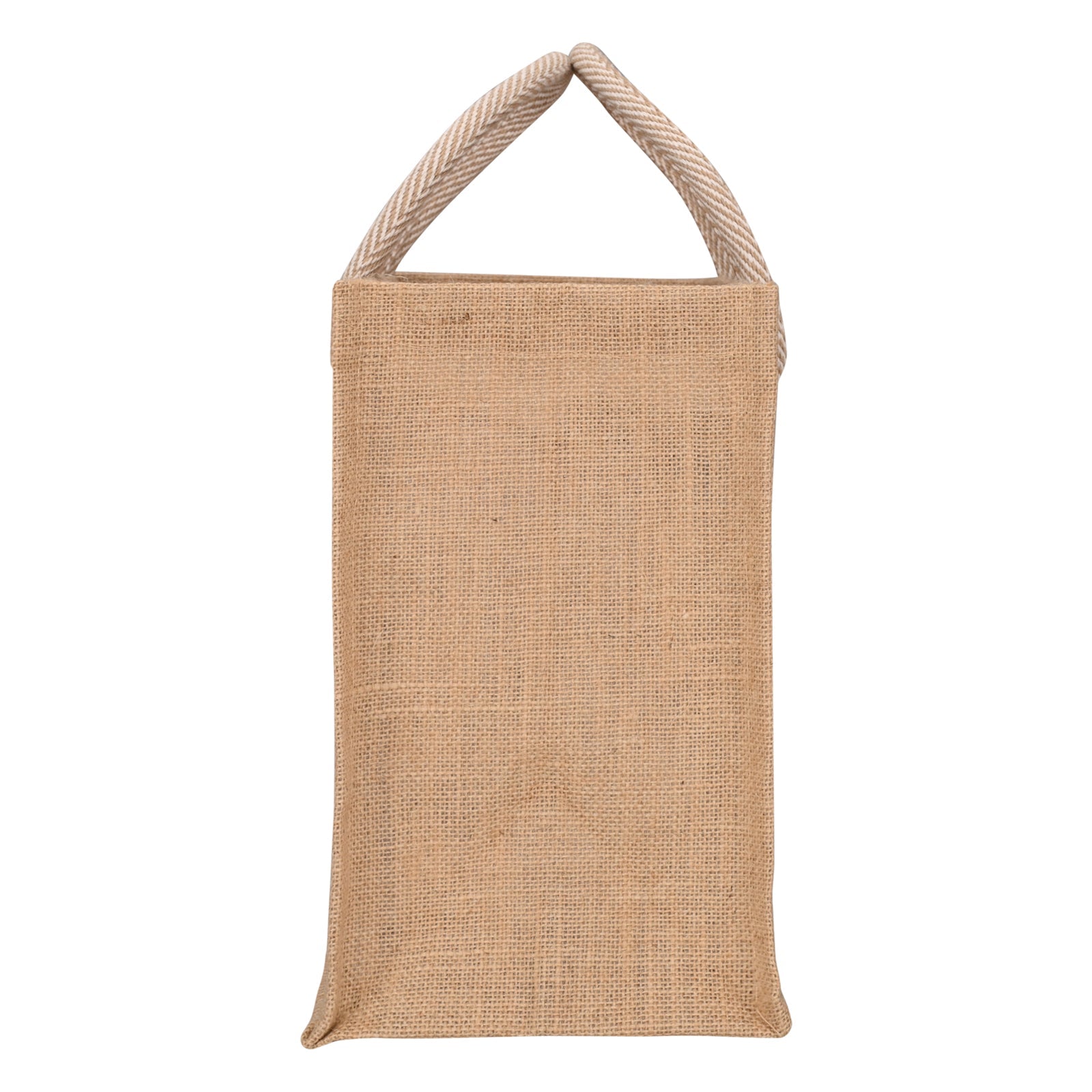 JUTE COTTAGE POLKA DOT ZIPPER LUNCH BAG, SUSTAINABLE, ECO-FRIENDLY, 100% GENUINE JUTE, STYLISH (NATURAL 12X12X7)