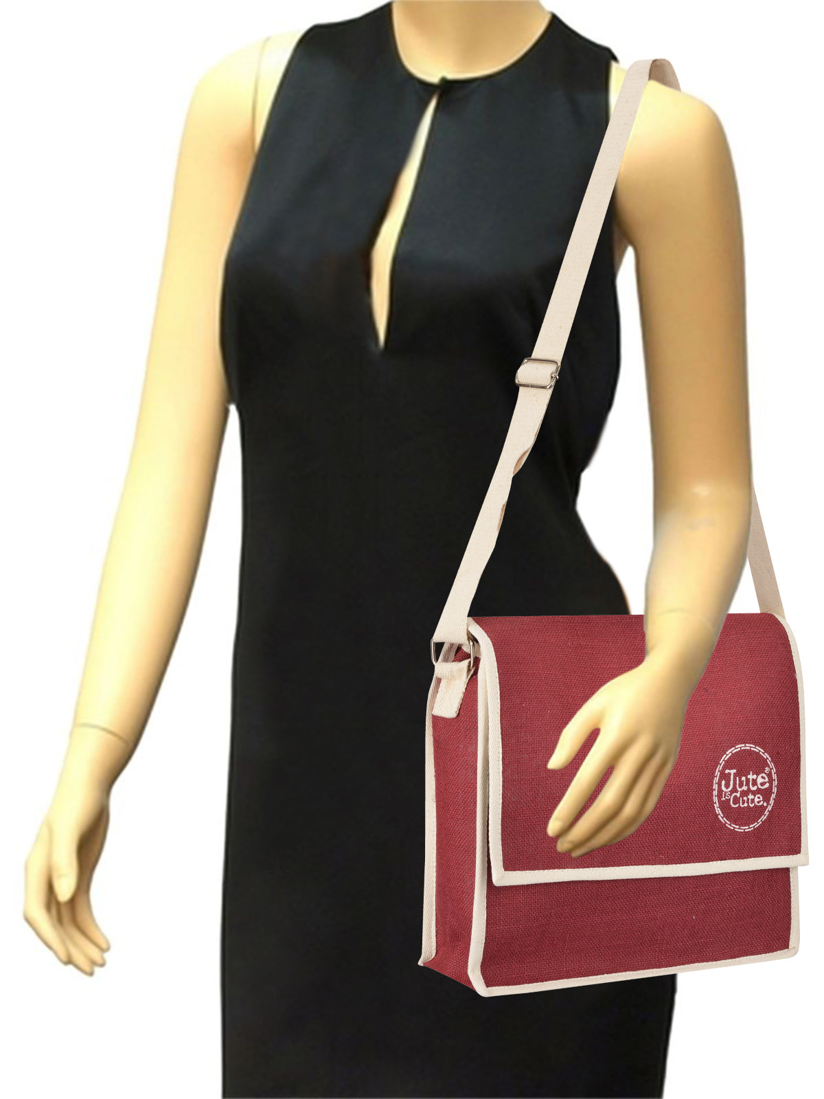 CONFERENCE BAG JUTE (D-220-MAROON)