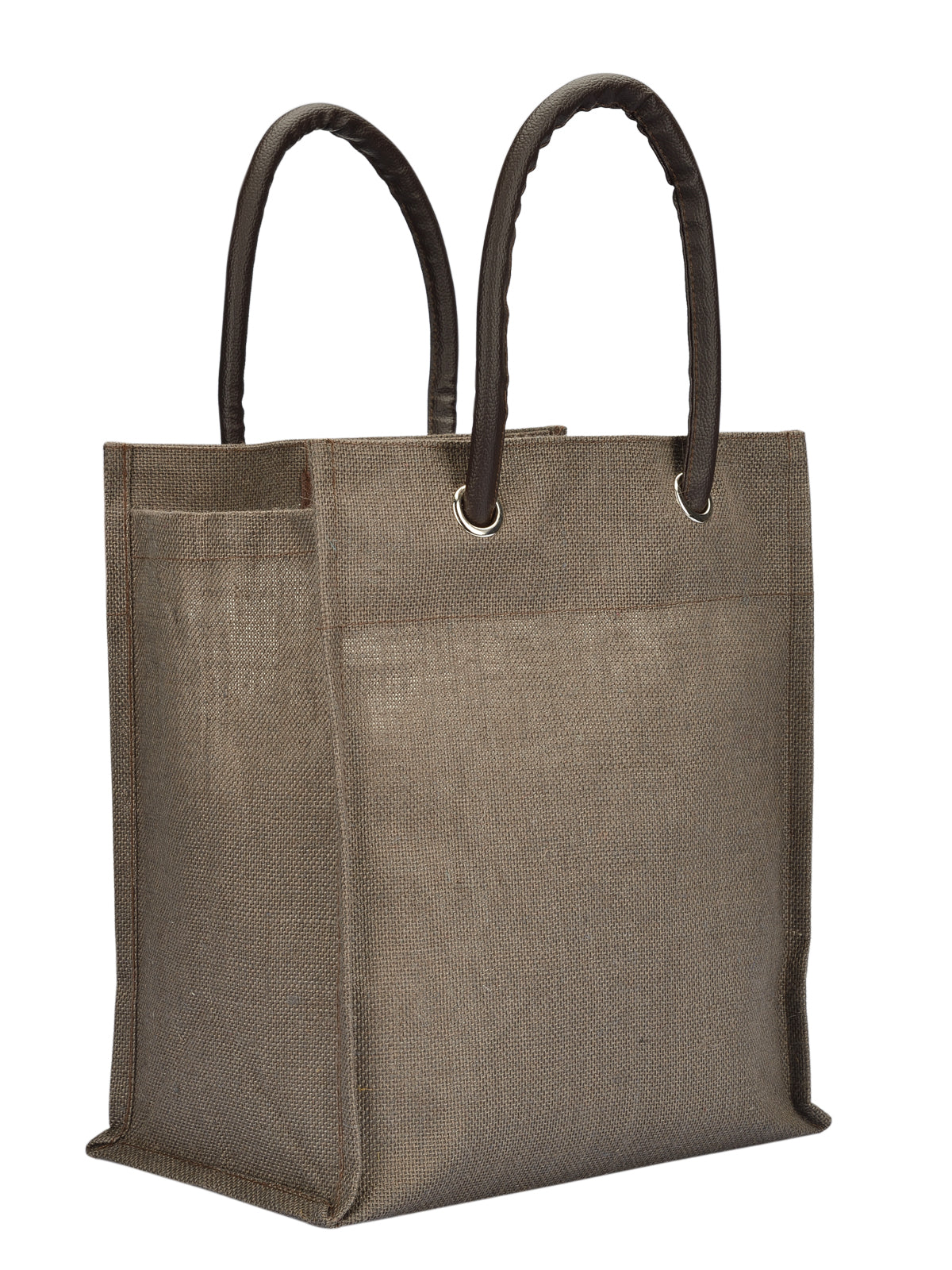 JUTE COTTAGE BIG EYELET LUNCH BAG SUSTAINABLE, ECO-FRIENDLY, 100% GENUINE, STYLISH JUTE BAG (OLIVE GREEN 14X12X8)