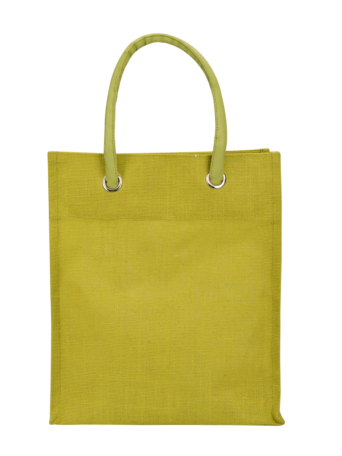 JUTE COTTAGE BIG EYELET LUNCH BAG SUSTAINABLE, ECO-FRIENDLY, 100% GENUINE, STYLISH JUTE BAG (OLIVE GREEN 14X12X8)