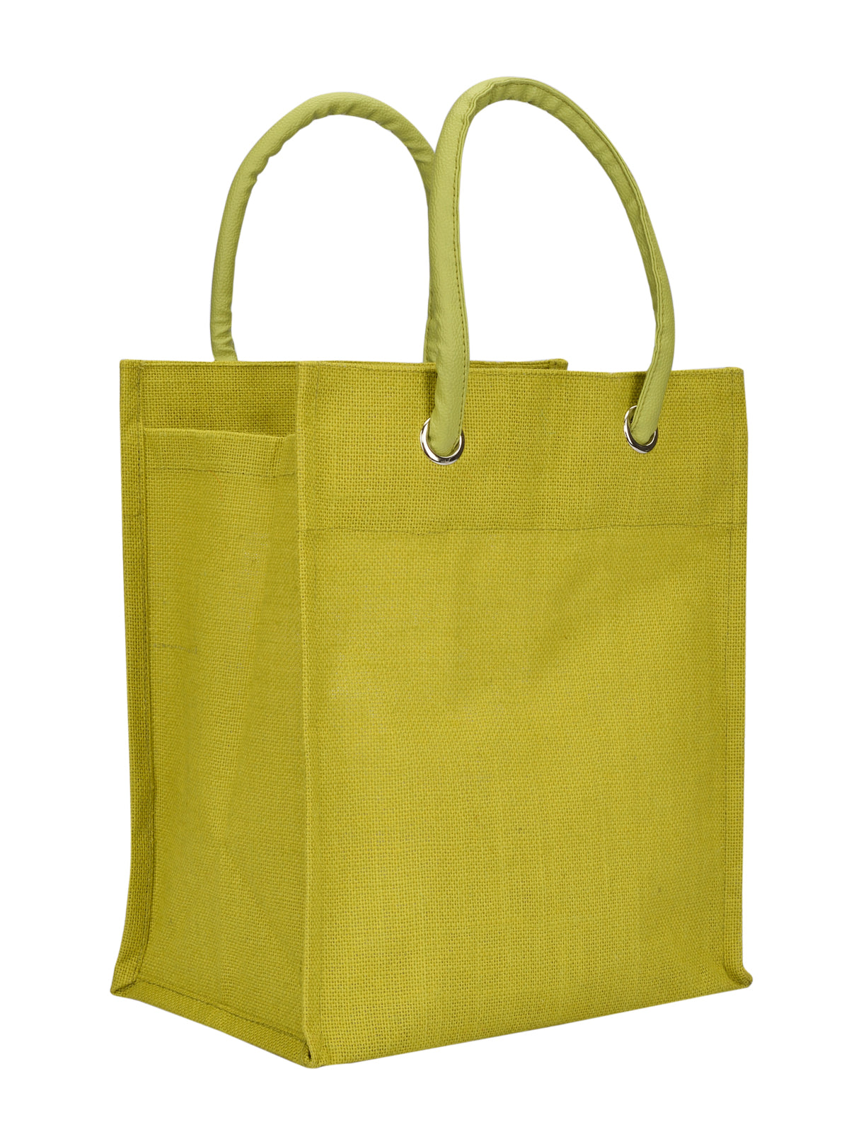 JUTE COTTAGE BIG EYELET LUNCH BAG SUSTAINABLE, ECO-FRIENDLY, 100% GENUINE, STYLISH JUTE BAG (OLIVE GREEN 14X12X8)