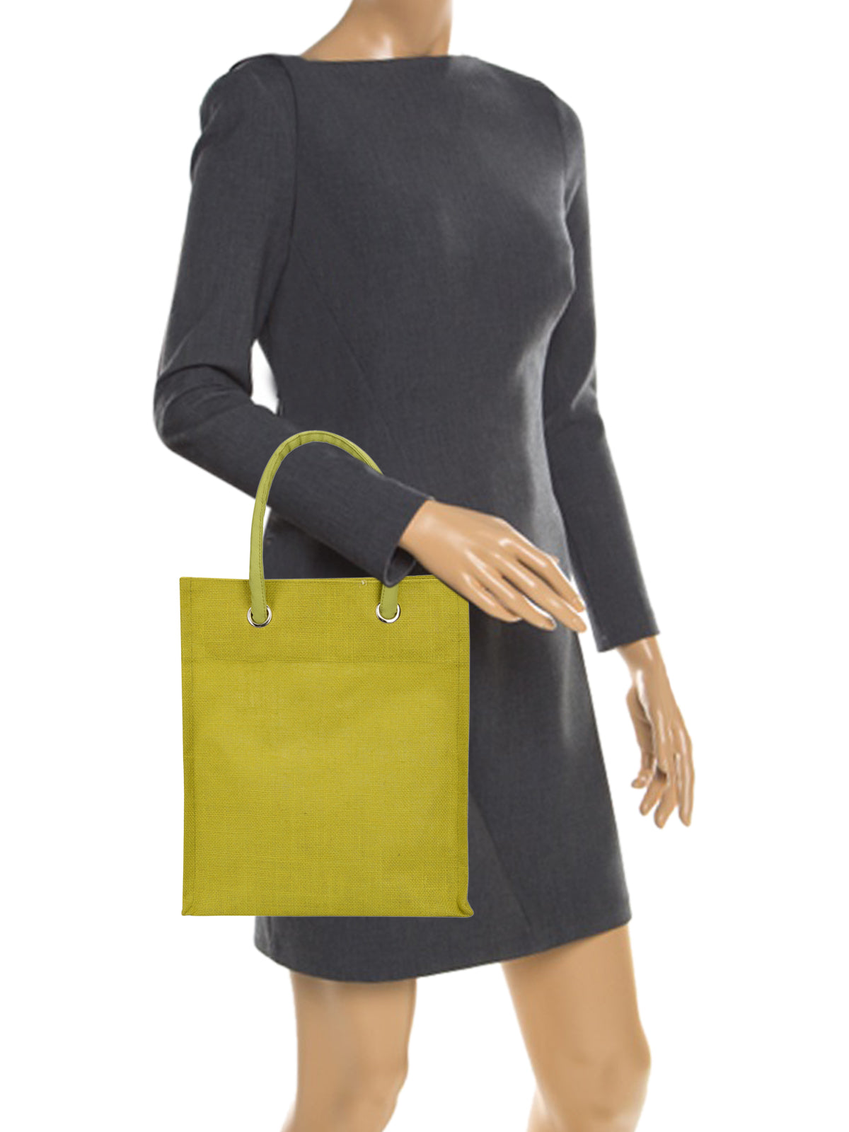 JUTE COTTAGE BIG EYELET LUNCH BAG SUSTAINABLE, ECO-FRIENDLY, 100% GENUINE, STYLISH JUTE BAG (OLIVE GREEN 14X12X8)