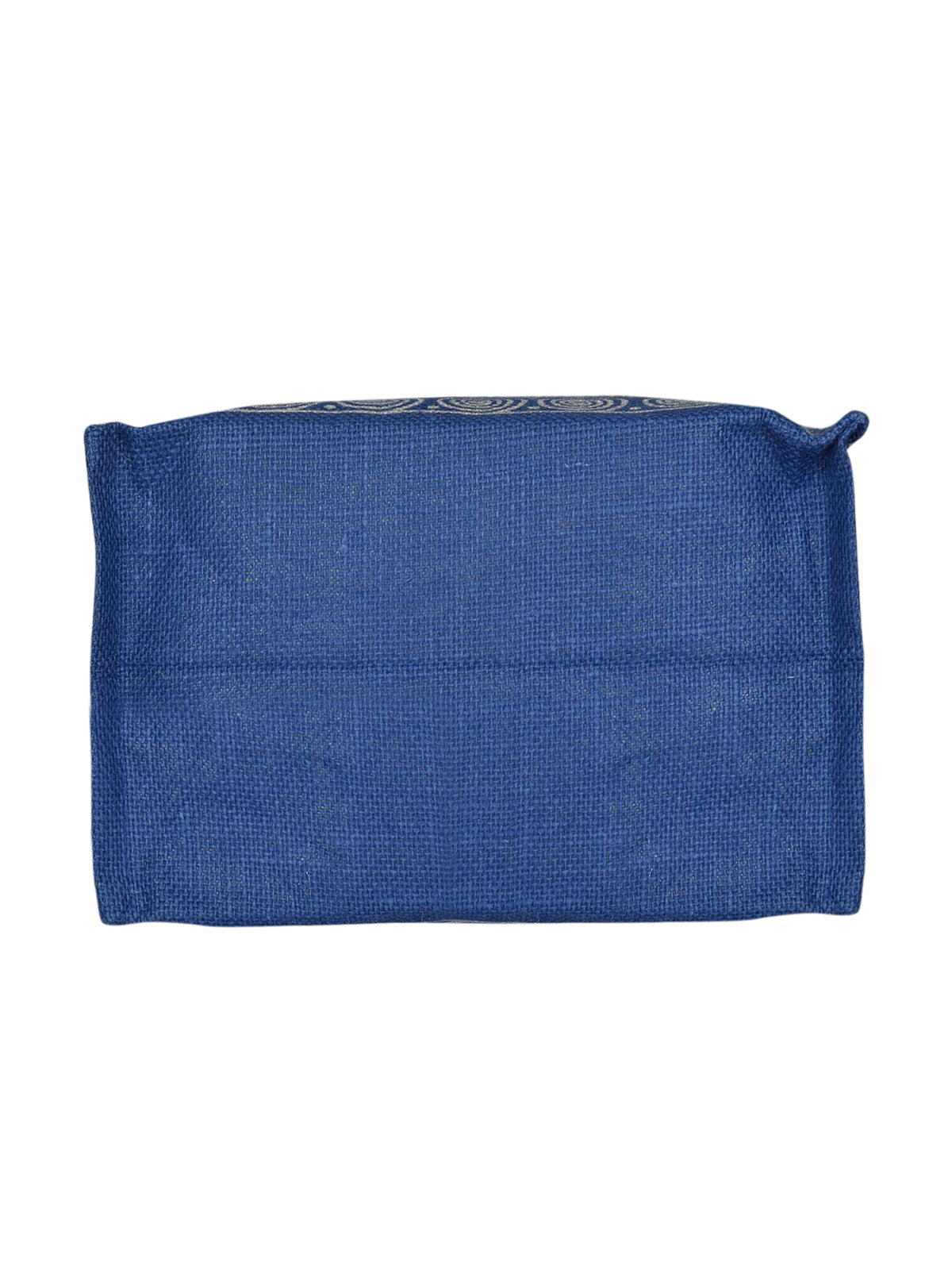 JUTE COTTAGE AZTEC PRINT ZIPPER LUNCH BAG, SUSTAINABLE, ECO-FRIENDLY, STYLISH, 100% GENUINE JUTE (BLUE - 8X10X6)