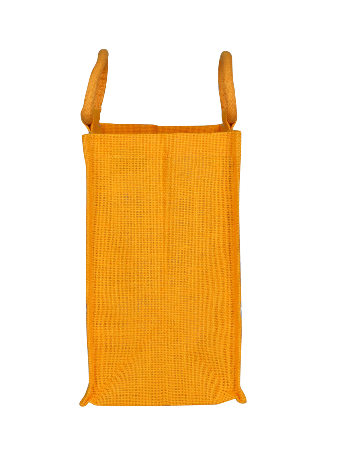 12 X 12 X 7 - MUGHAL PRINT ZIPPER LUNCH BAG (B-188-YELLOW)