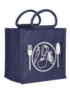Jute Cottage Spoon & Fork Print Lunch Bag Zipper
