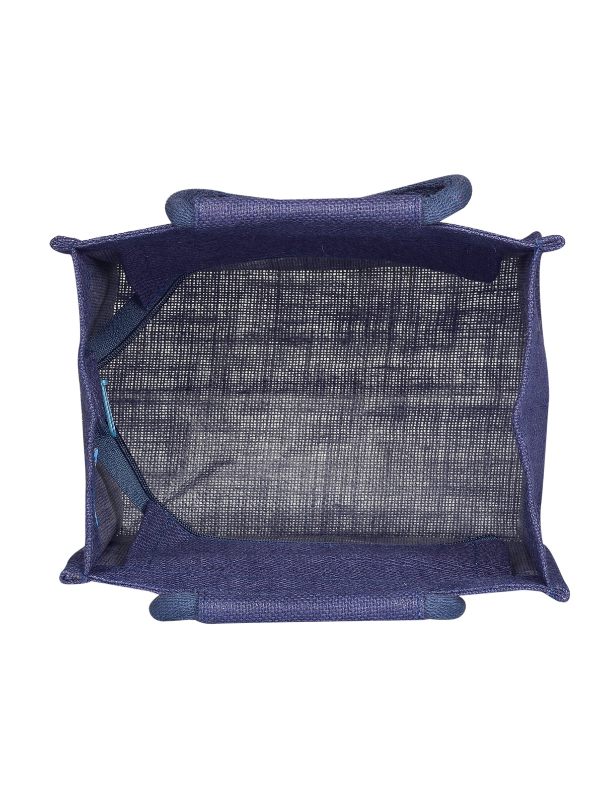 10 X 10 X 7 - SPOON & FORK PRINT LUNCH BAG ZIPPER (B-184-NAVY BLUE)