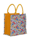Jute Cottage Print 4 Colour Zipper With Base