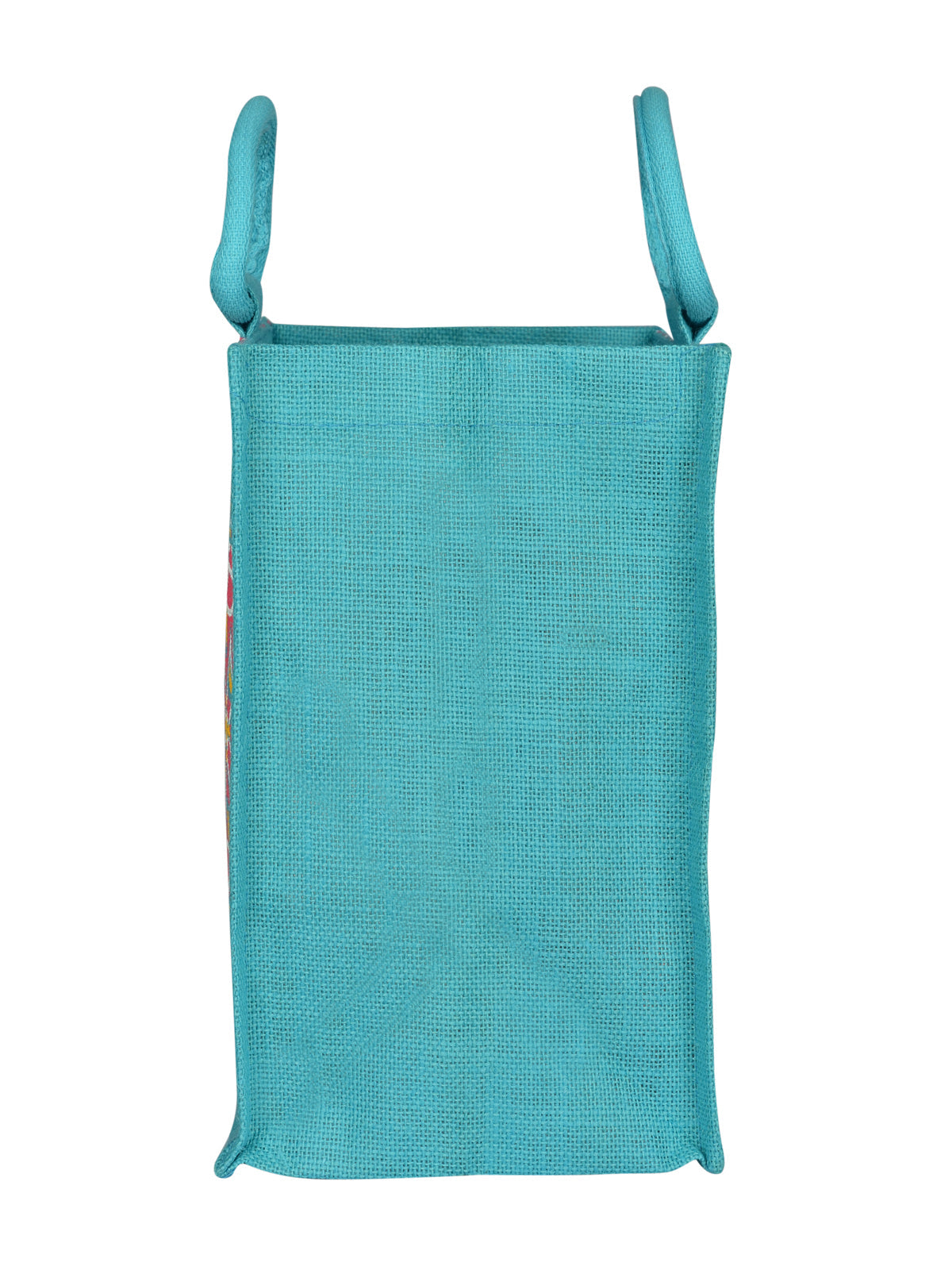 12 X 12 X 7 - MUGHAL PRINT ZIPPER LUNCH BAG (B-188-TURQUOISE BLUE)
