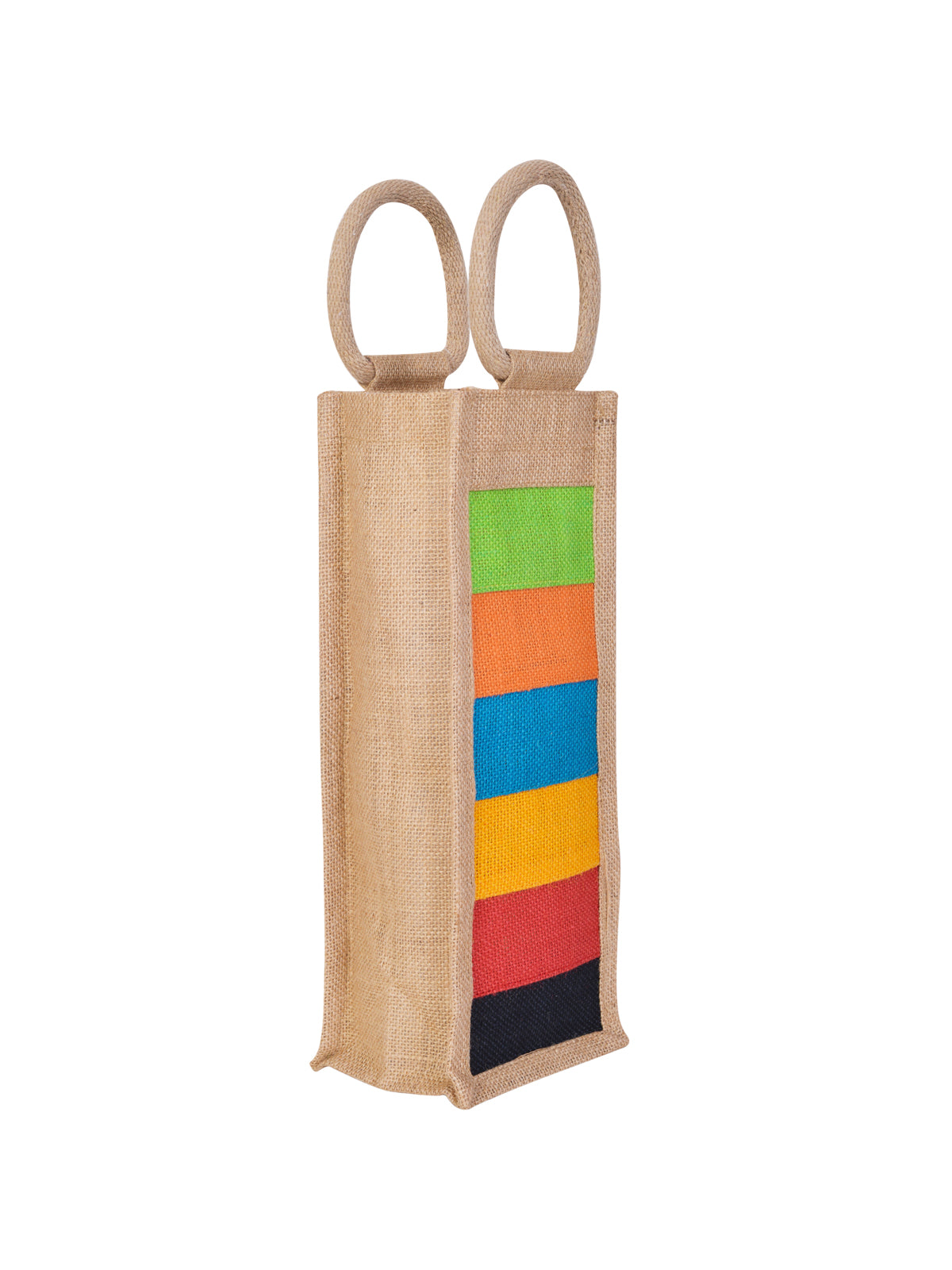 JUTE COTTAGE BOTTLE BAG 6 COLOR, SUSTAINABLE, ECO-FRIENDLY, 100% GENUINE JUTE, STYLISH (MULTICOLOR 14X5X4.5)