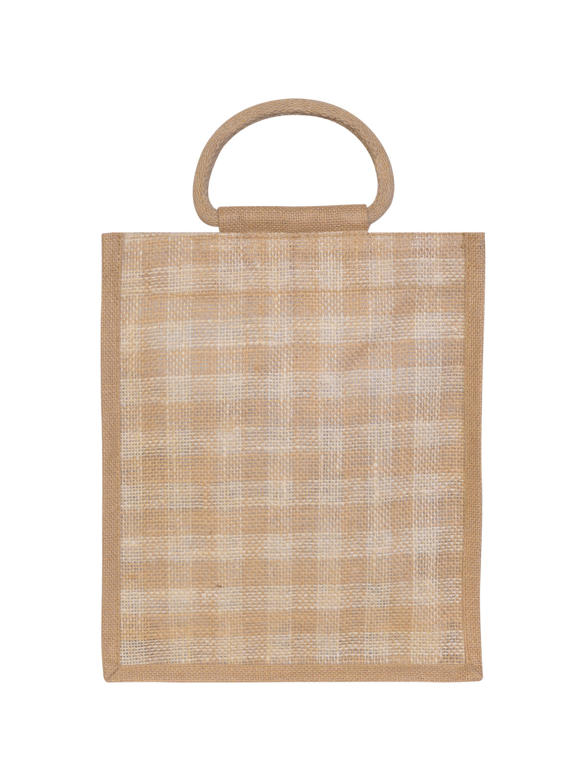 13 X 11 X 7 - JUTE STRIPE LUNCH BAG (B-078-NATURAL)