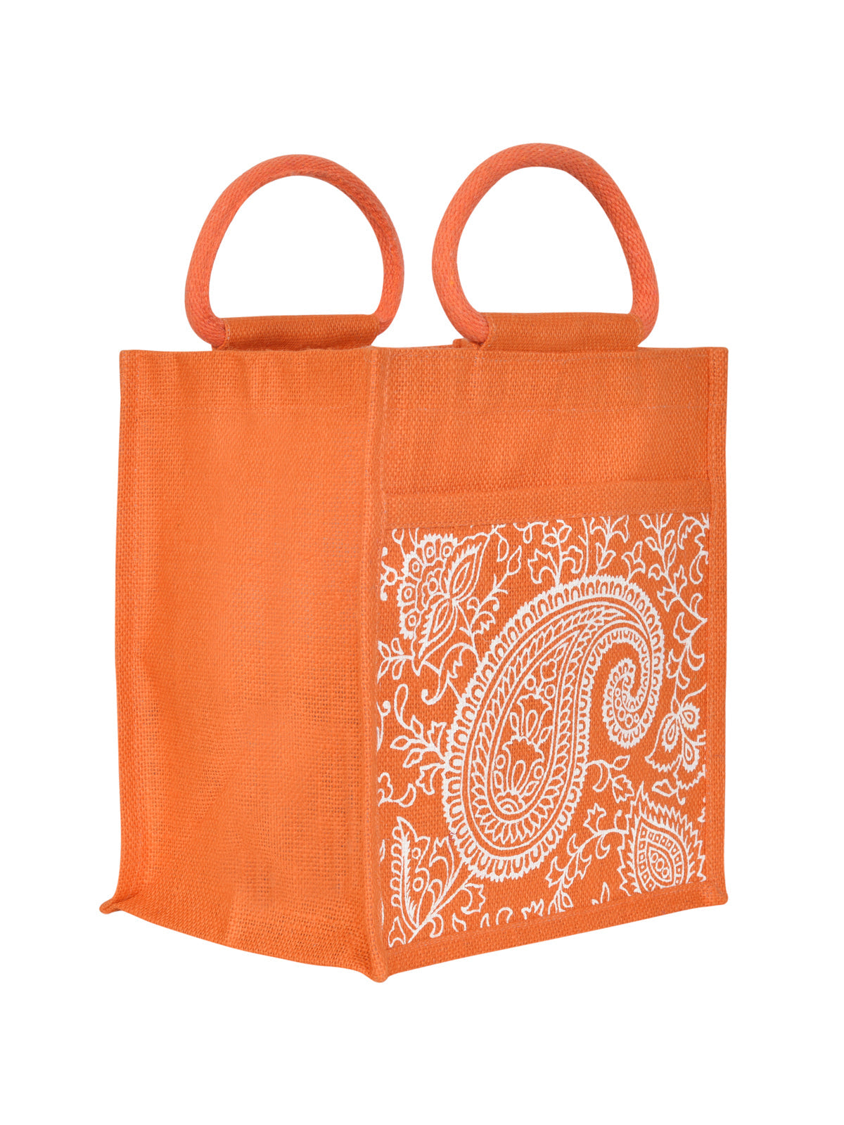 11 X 10 X 7 - PAISLEY PRINT ZIPPER LUNCH (B-169-ORANGE)