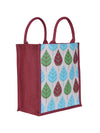 Jute Cottage Front Pocket Leaf Print Lunch Bag
