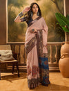 Digital Printed Banarasi Saree With Blouse Piece