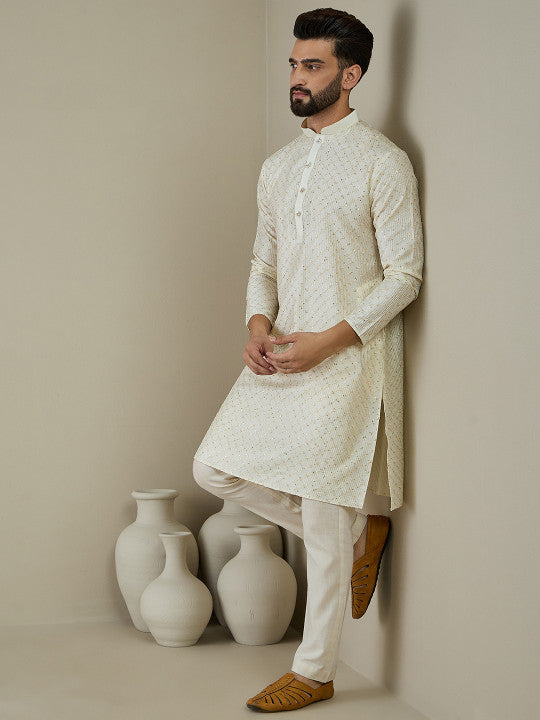 Anouk Men Ethnic Motifs Embellished Thread Work Kurta
