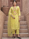 Tikhi Imli Women Embroidered Regular Thread Work Pure Cotton Kurta with Trousers & With Dupatta