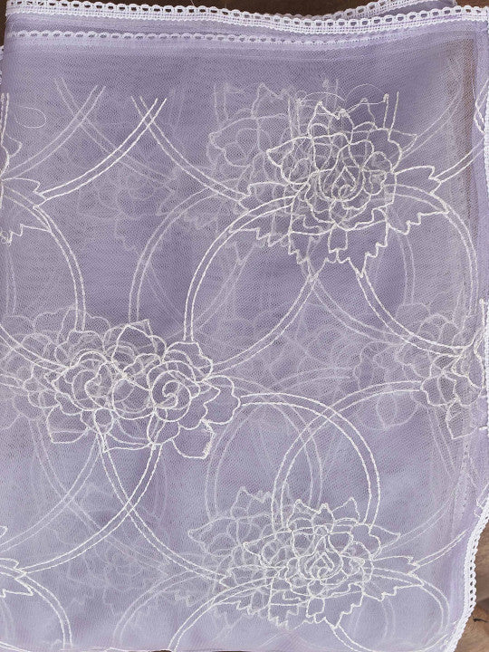 Tikhi Imli Lavender Floral Embroidered Thread Work Kurta With Trousers & Dupatta