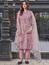 Tikhi Imli Women Embroidered Regular Thread Work Pure Cotton Kurta with Trousers & With Dupatta