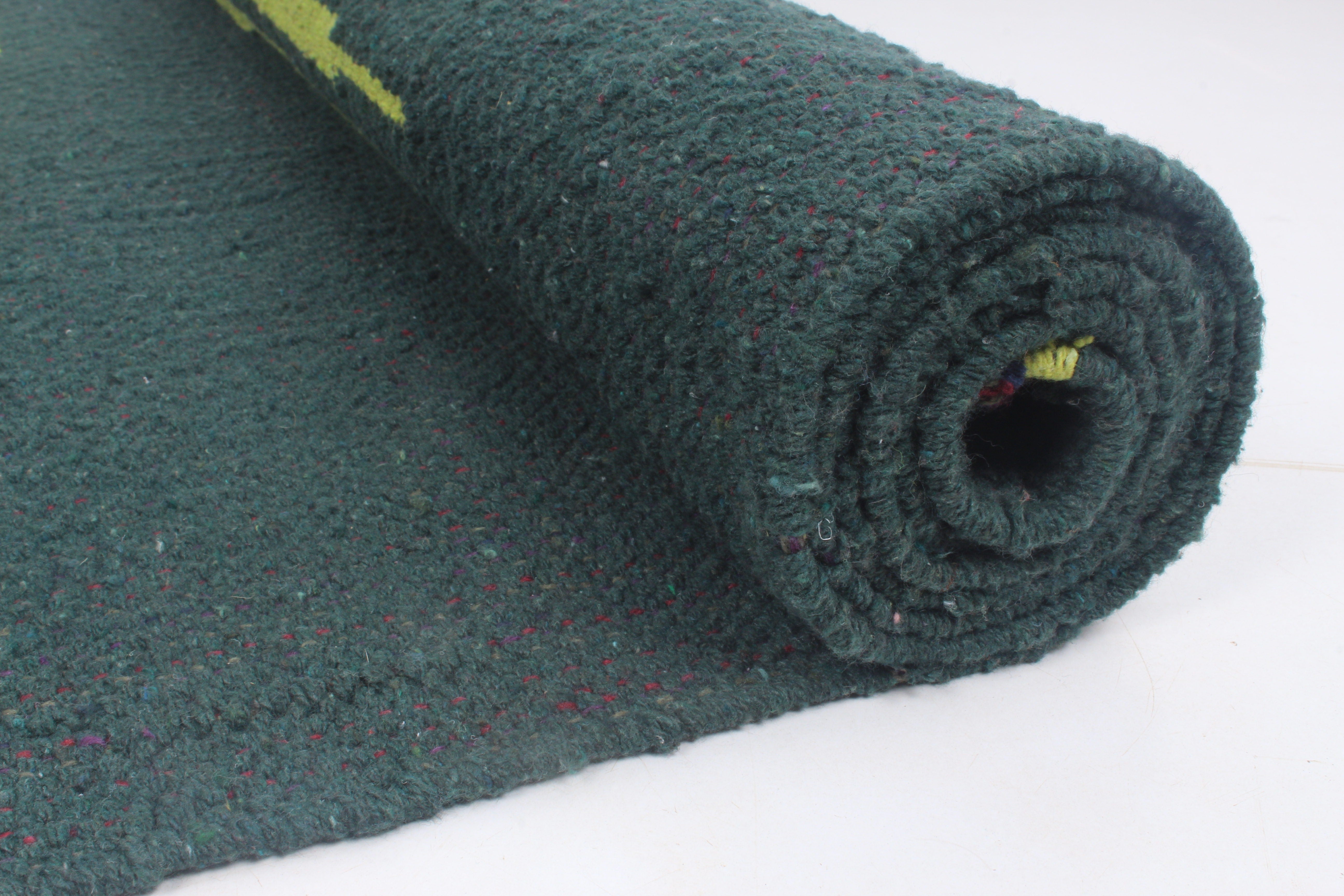 Night Green Yoga Mat with Lime Green Stripes