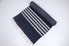 Shramdaan Denim Blue Yoga Mat with Coin Grey Stripes