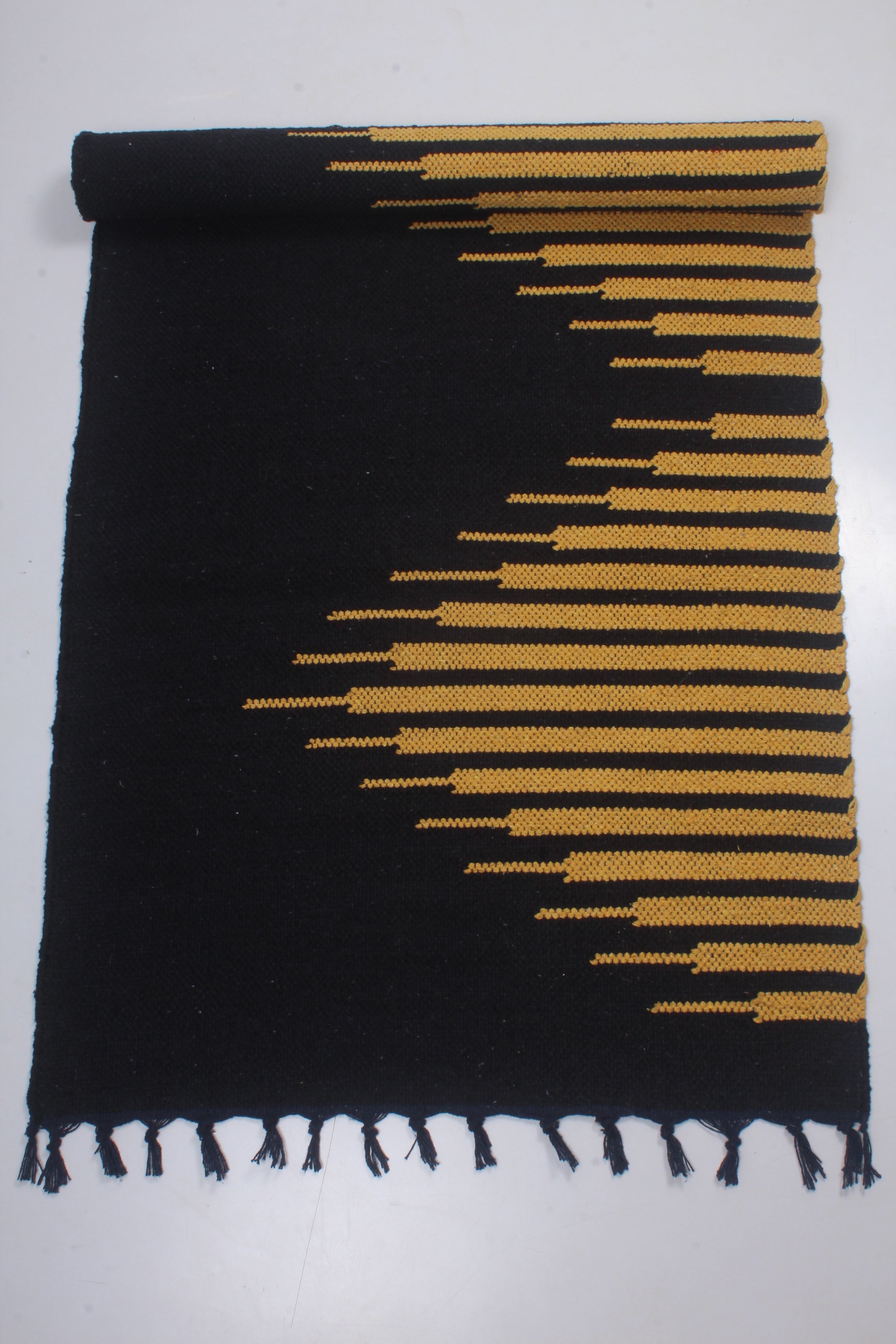 Black Yoga Mate with Yellow Stripes