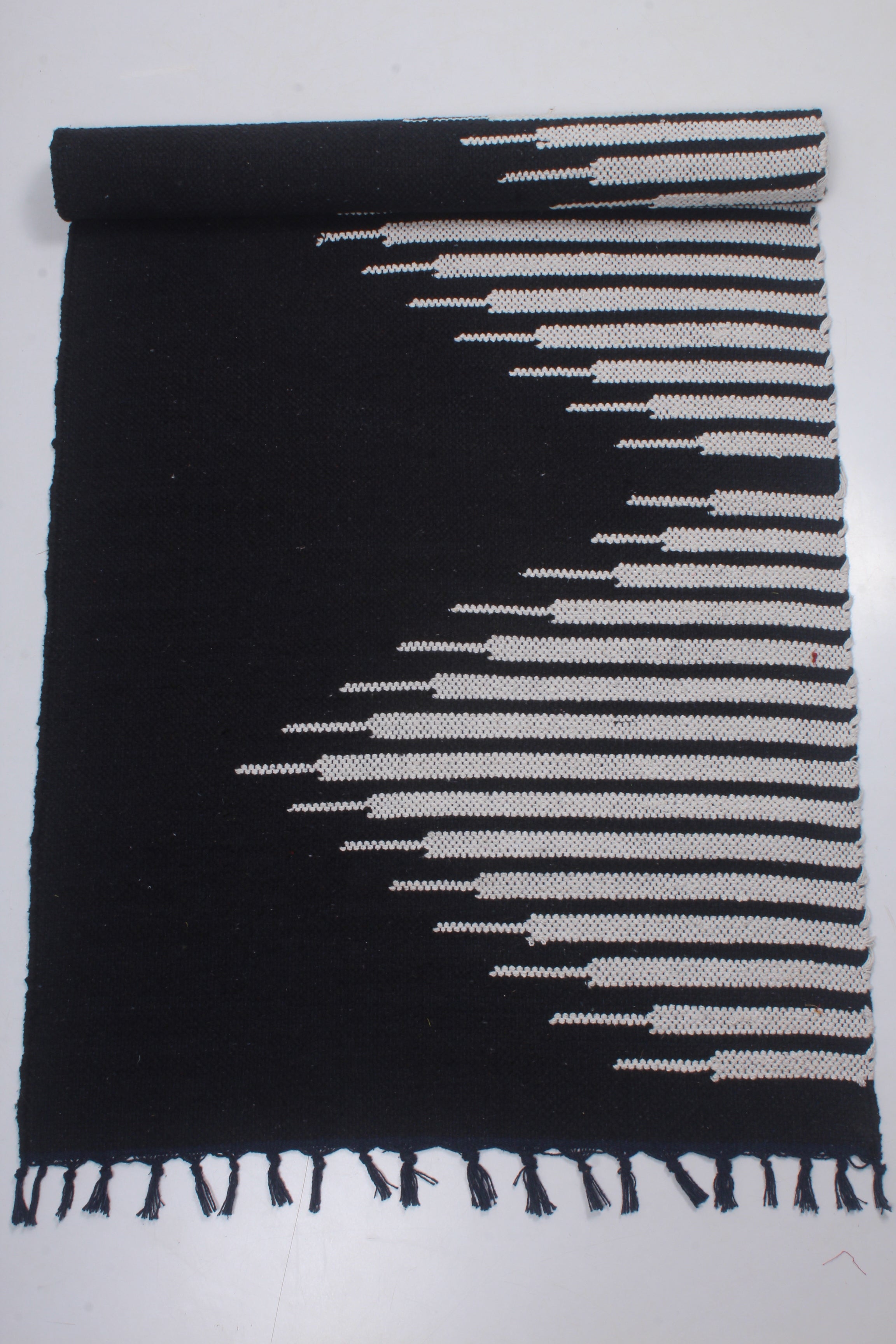 Black Yoga Mate with White Stripes