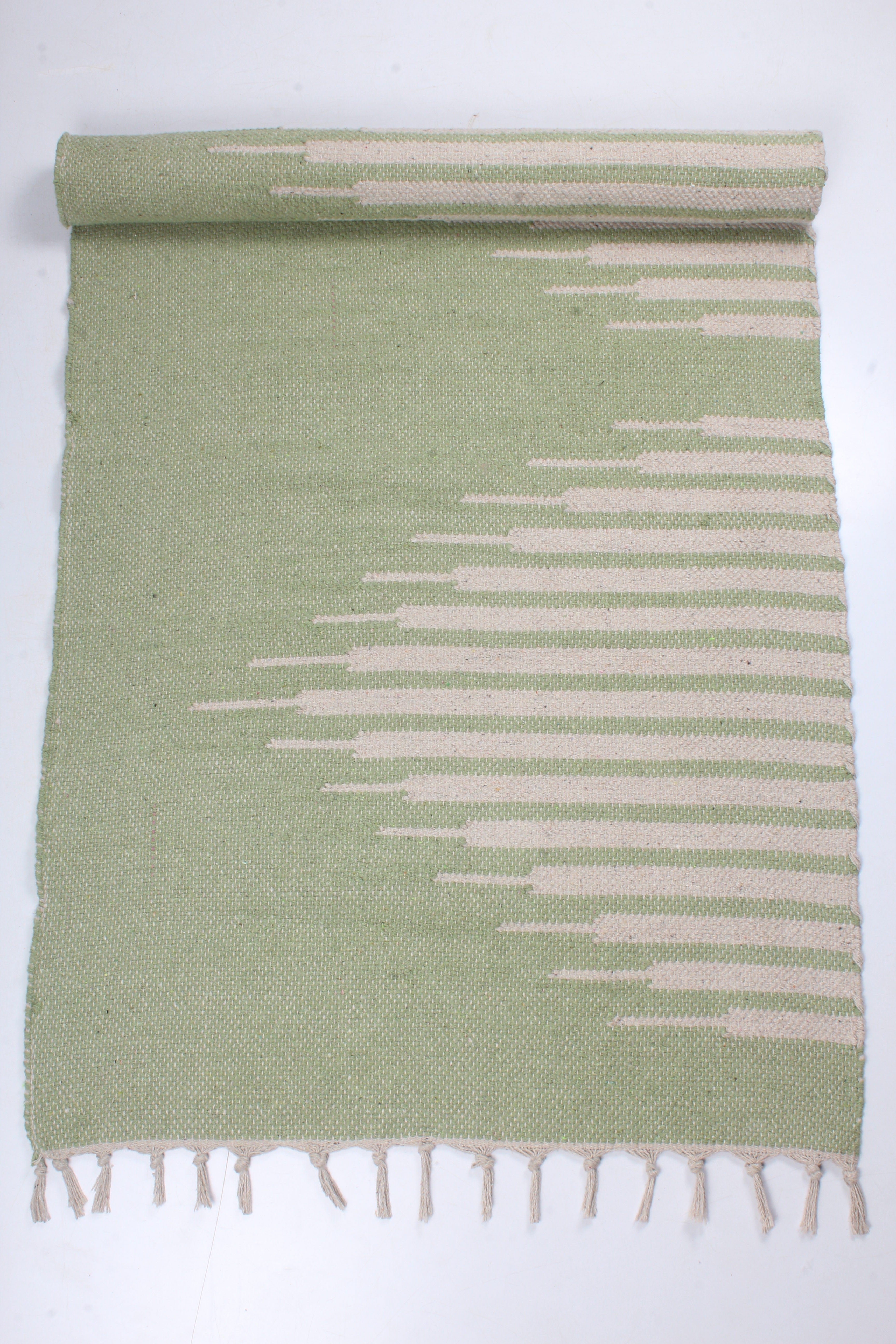 Green Yoga Mate with White Stripes