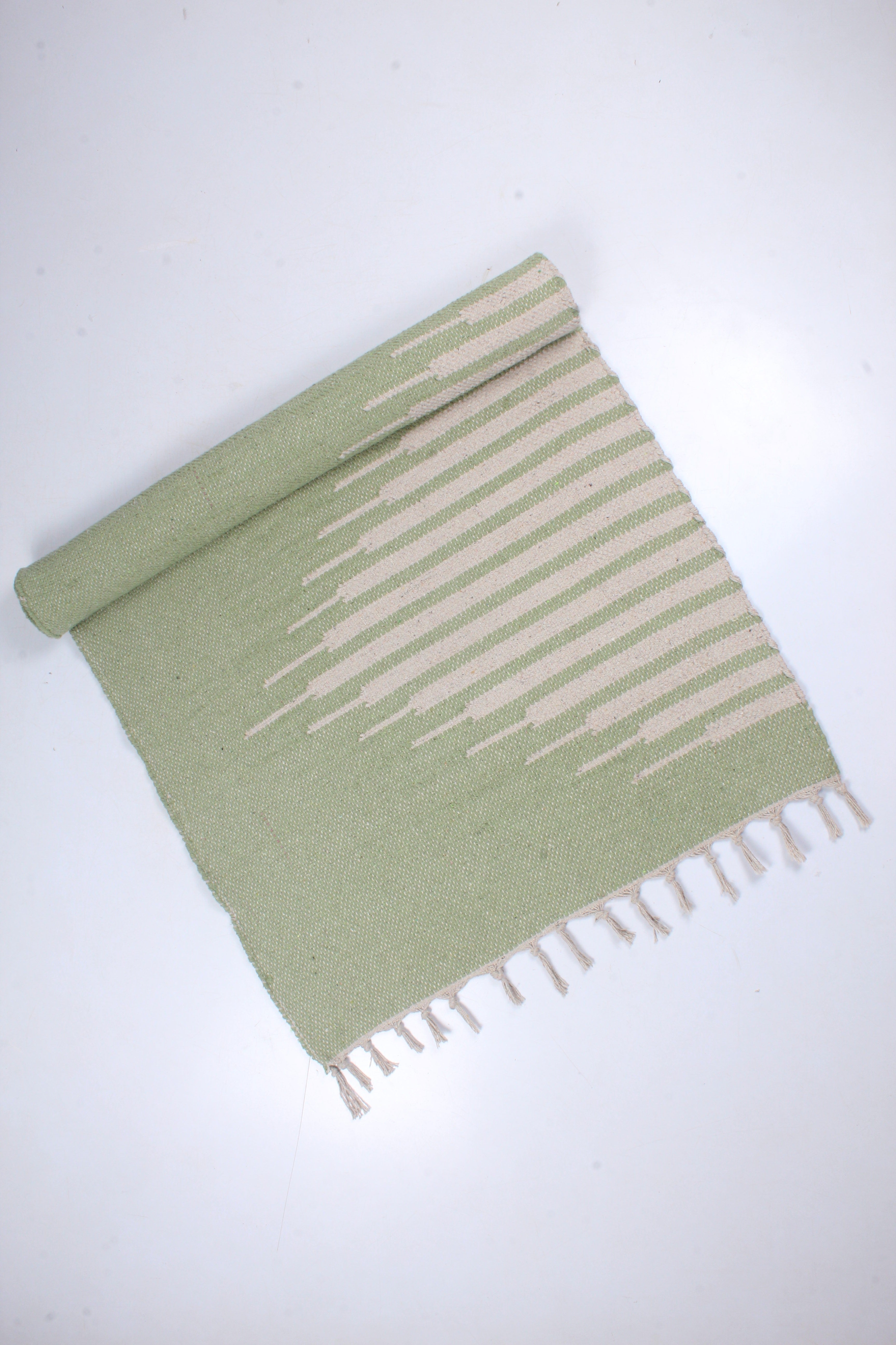 Green Yoga Mate with White Stripes