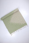 Shramdaan Green Yoga Mate with White Stripes