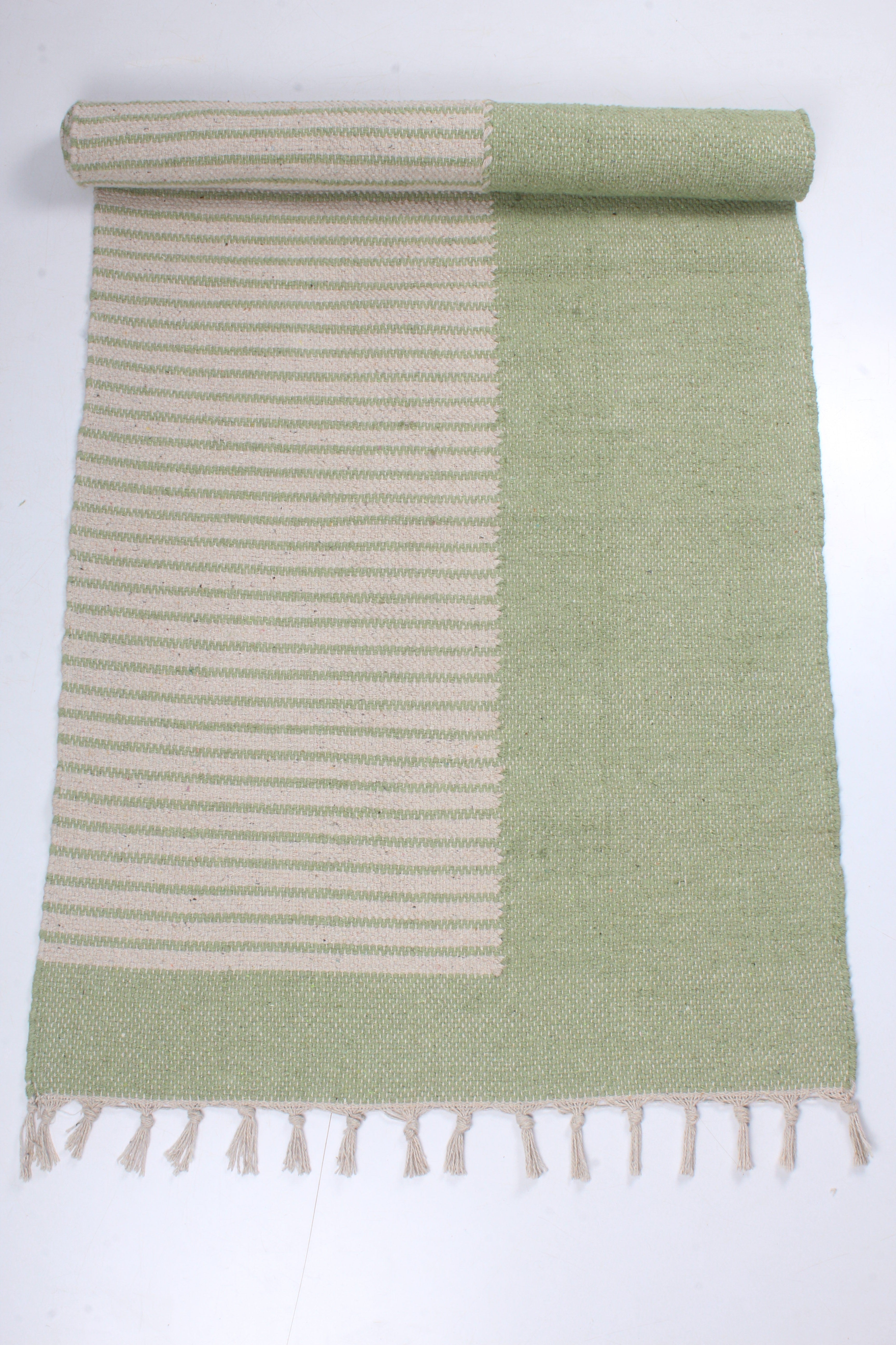 Green Yoga Mate with White Stripes