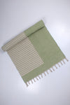 Shramdaan Green Yoga Mate with White Stripes
