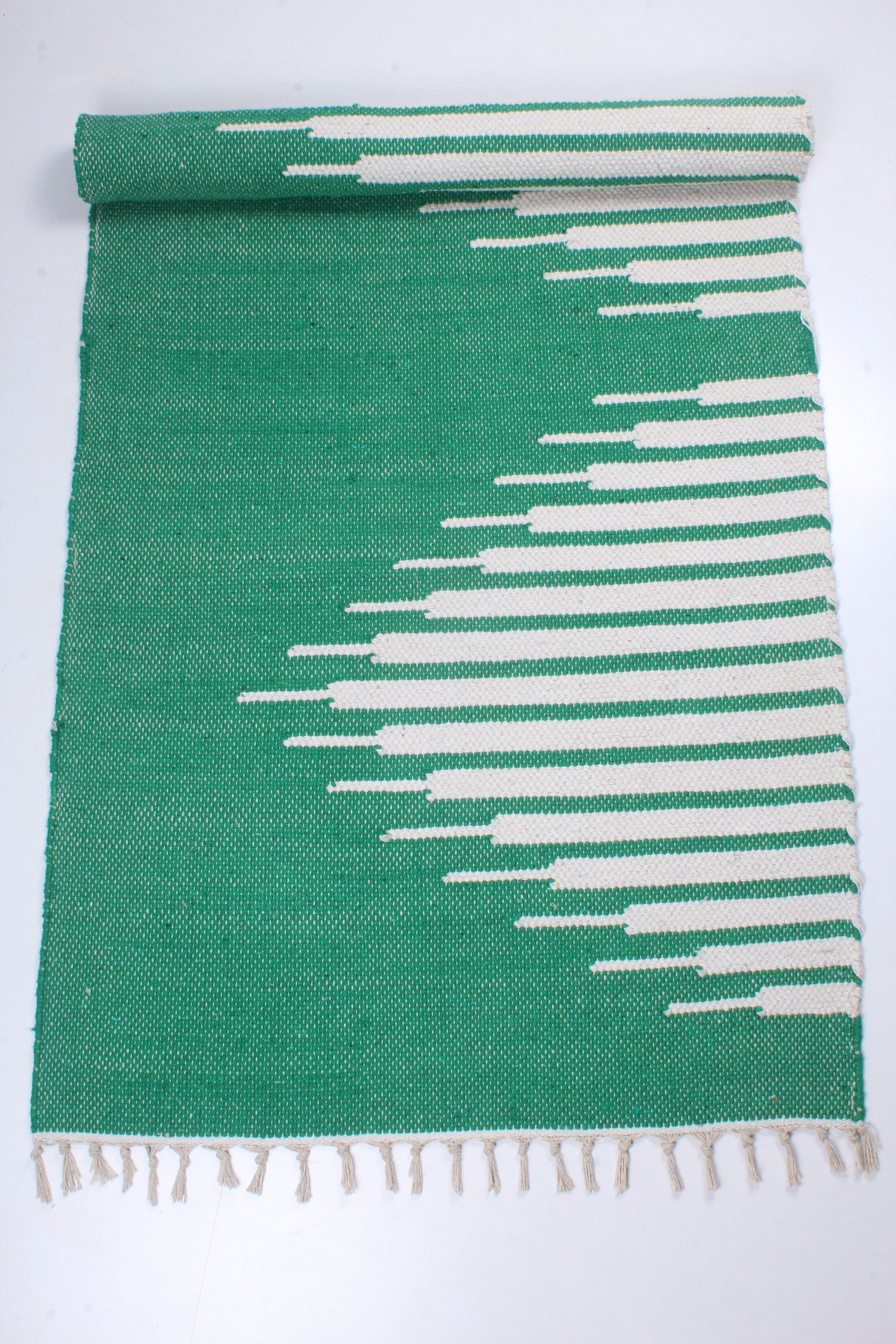 Green Yoga Mate with White Stripes