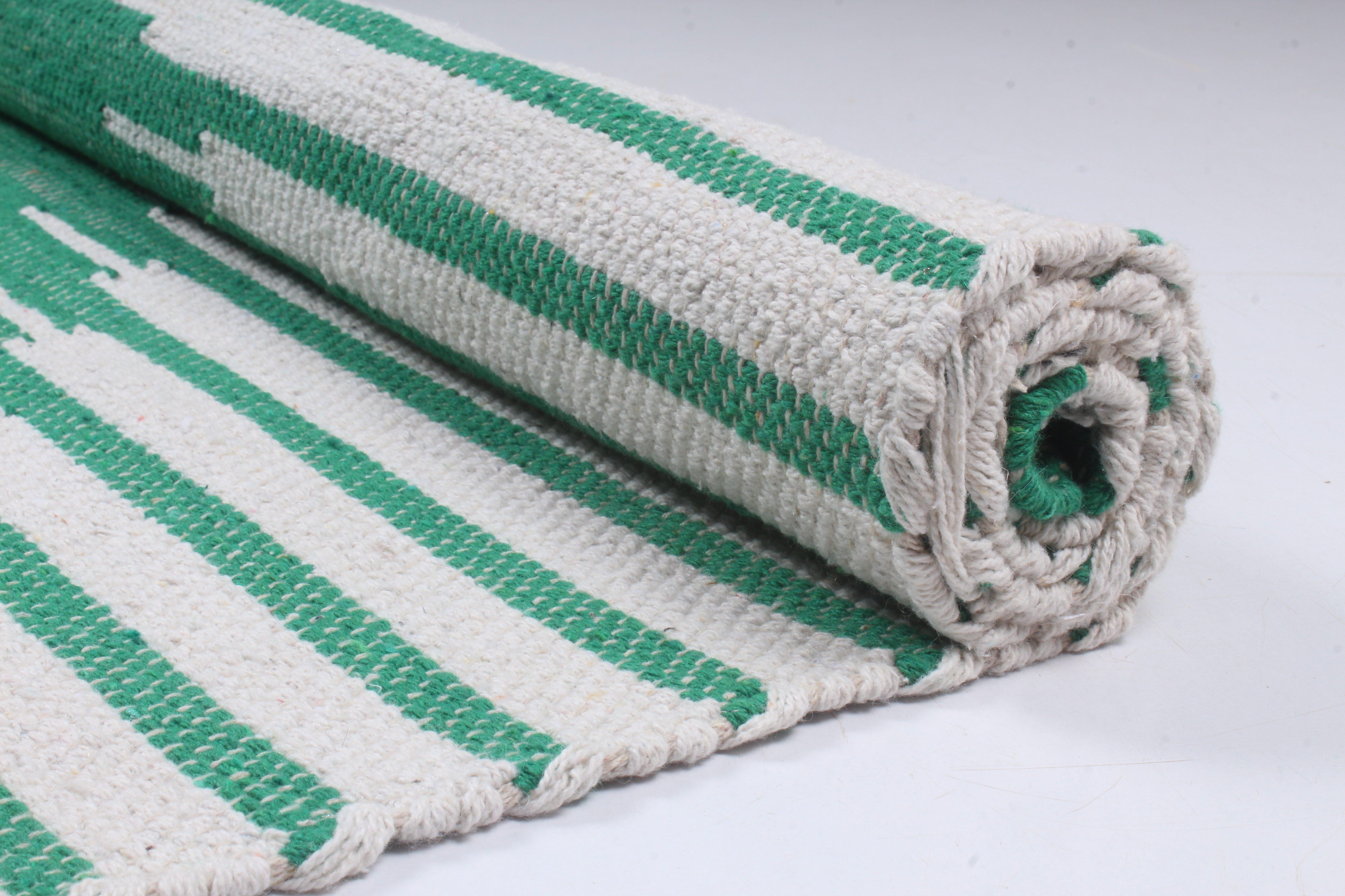Green Yoga Mate with White Stripes