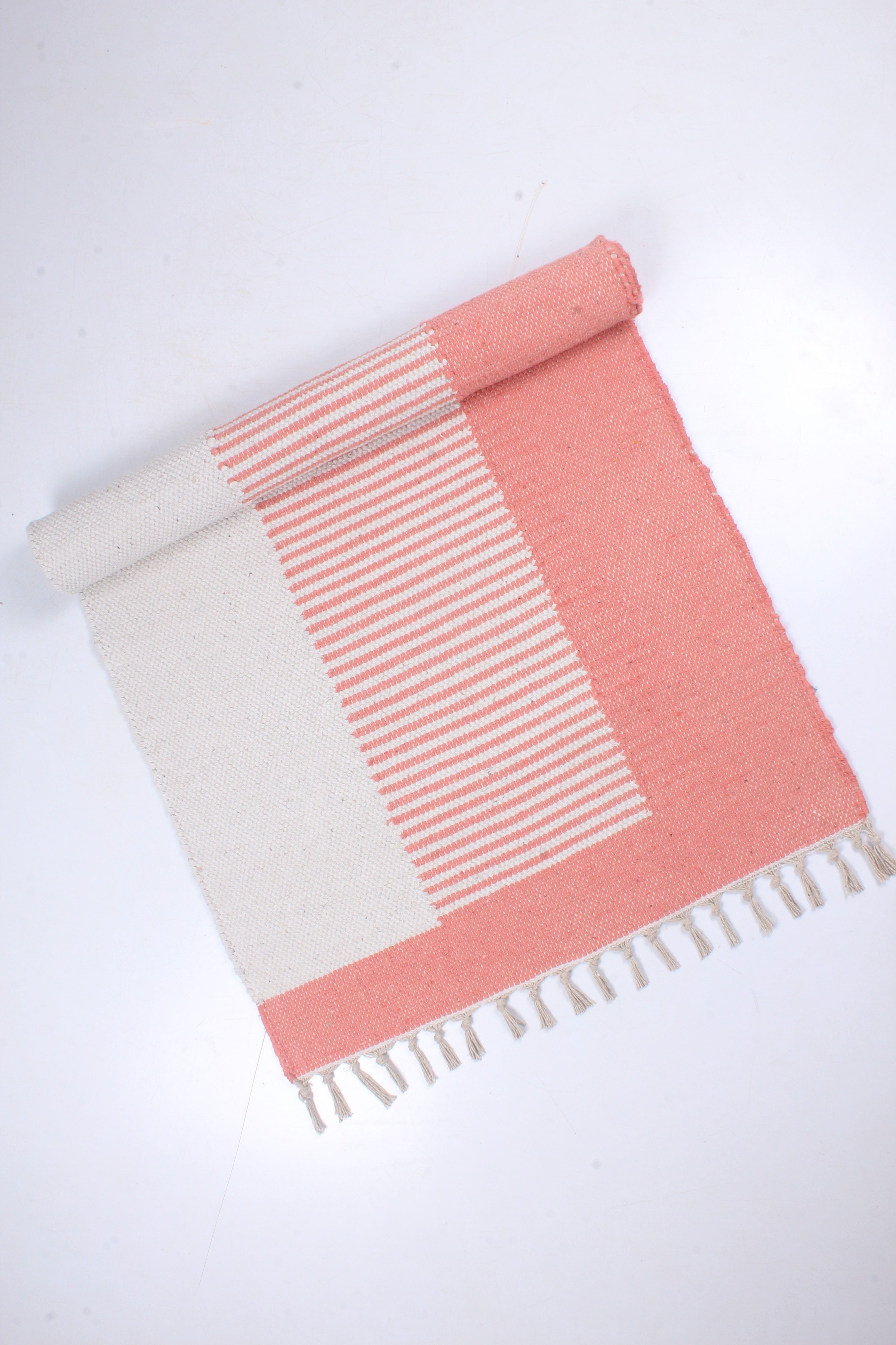 Pink Yoga Mate with White Stripes
