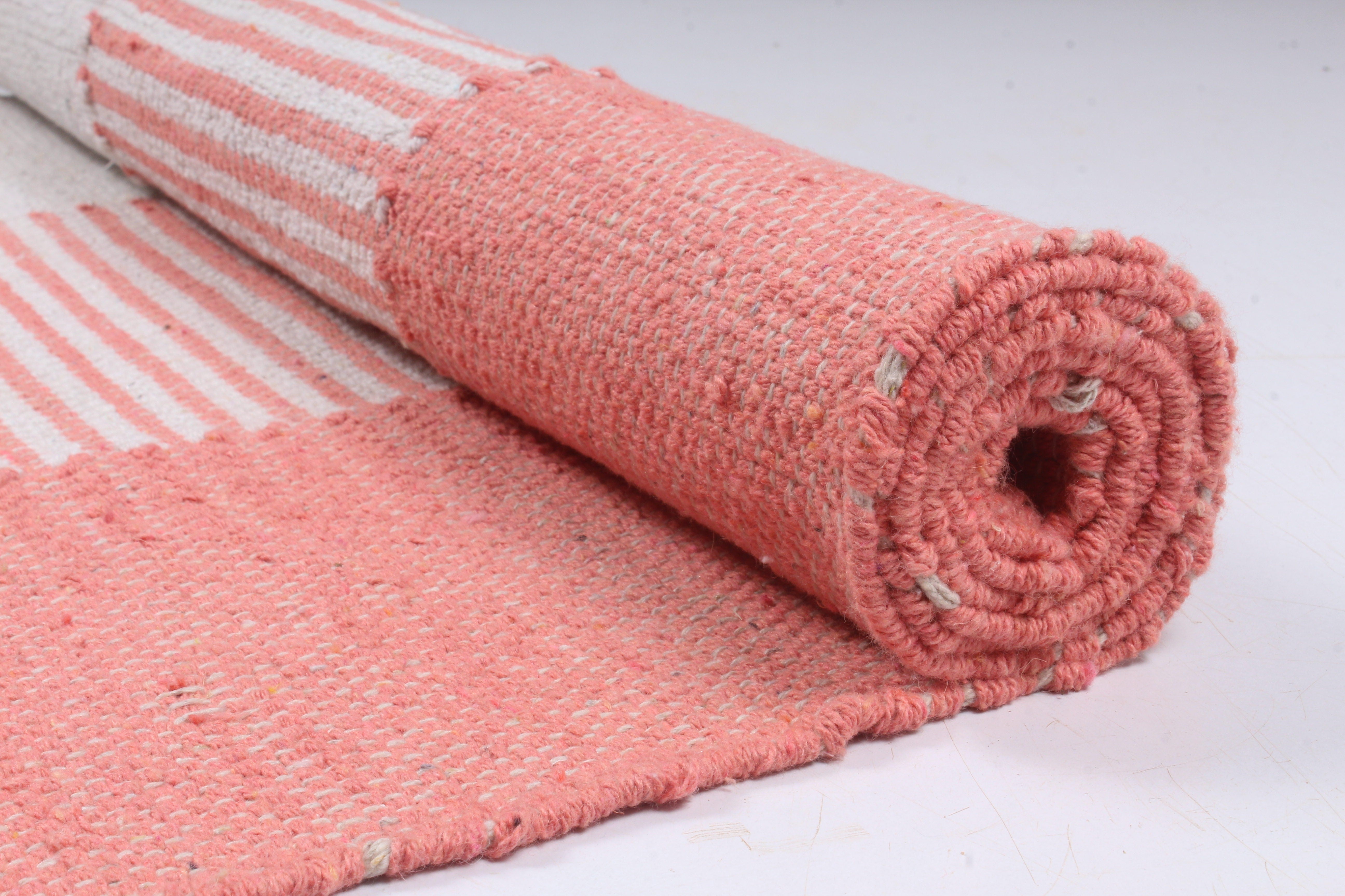 Pink Yoga Mate with White Stripes