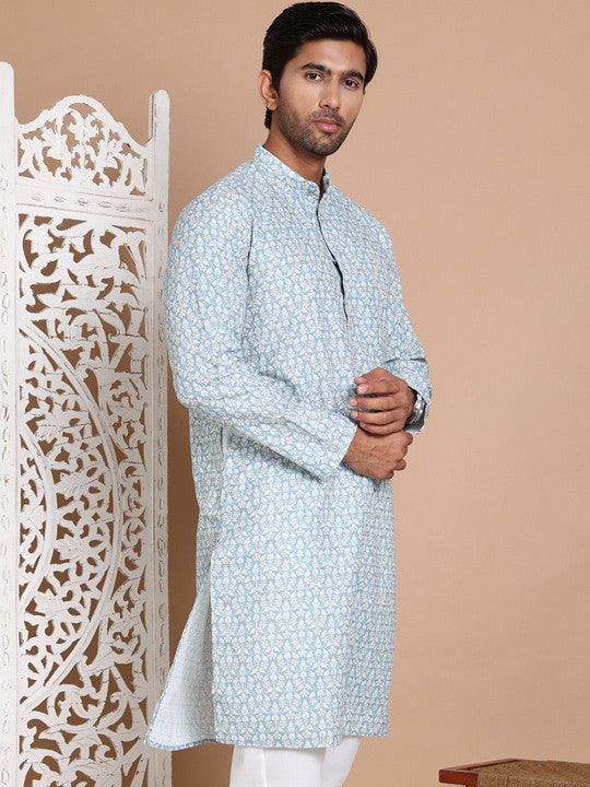 Anouk Men Floral Printed Sequinned Floral Kurta