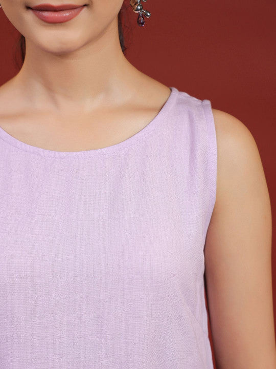 Anayna Women Pure Cotton Regular A Line Kurta & Trousers Set