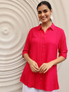Libas Women Shirt Collar Cotton Tunic