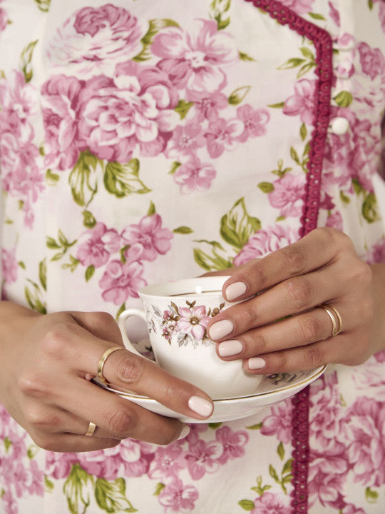 Women Floral Printed Flared Sleeves Sequinned Kurta