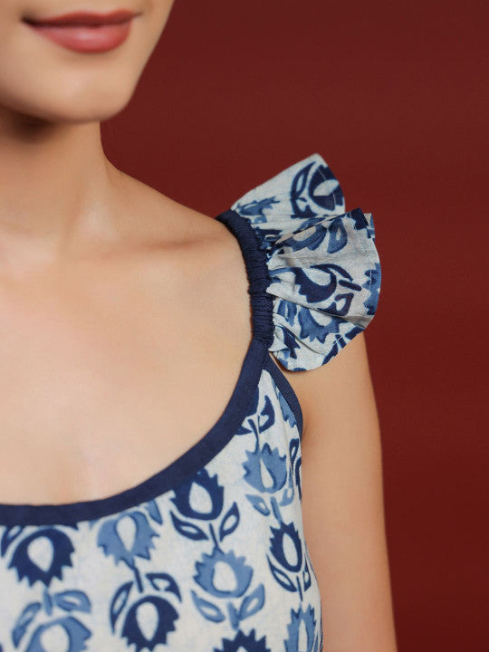 anayna Women Printed Thread Work Floral Kurta