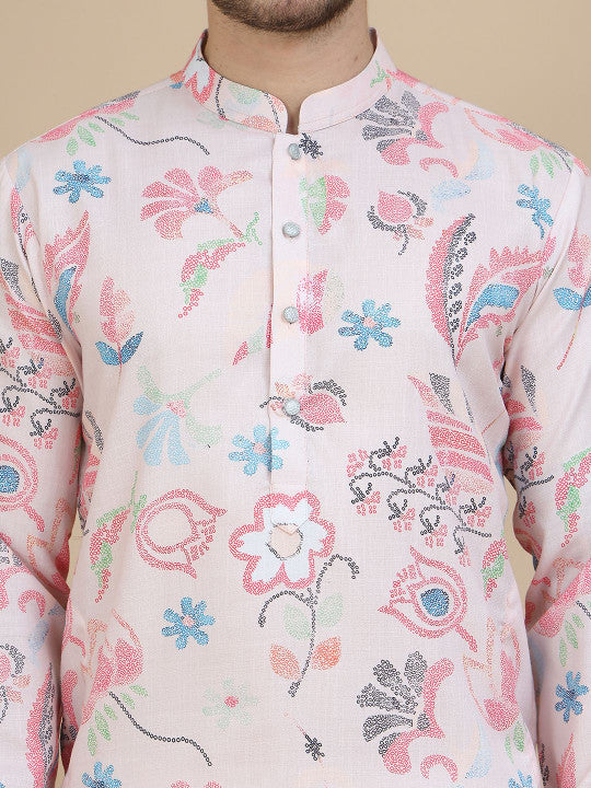 Anouk Mirage Floral Printed Mandarin Collar Kurta