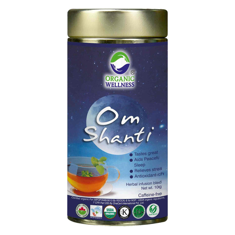 Organic Wellness Om Shanti Tea - 100 grams Tin Pack - Swadesii